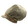 RW 100% Cotton Rasta Dreadlock Wave Beanie Visor (Khaki/Rasta), One