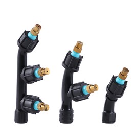 Aimela Juego de 3 boquillas atomizadoras de alta presión, material de titanio, boquilla única, boquilla doble, combinación de tres boquillas, apto para jardinería, eliminación de polvo y pulverización de refrigeración