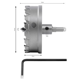 Dribotway Bi-Metal Hole Saw 100 mm Carbide Heavy Duty Industrial Grade Stainless Steel Hole Cutter for Mental Wood Stainless Steel Plastic Copper