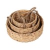 3 Tier Hanging Fruit Basket, Handmade Natural Water Hyacinth Wall