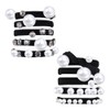 10Pcs Black Pearl Hair Ties Scrunchies for Women Rhinestone Hair