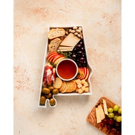 FIFTY UNITED PLATES Alabama Shaped Baking Dish Serving Platter or Decorative Tray Charming Porcelain Bakeware Oven Microwave and Dishwasher Safe