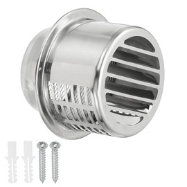 PATIKIL 4" 304 Stainless Steel Vent Cover, Exterior Wall Round Air Vent Louvered Soffit Vent Hood with Mesh Screen for Outdoor HVAC Exhaust Extractor Fan