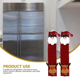 VICASKY 4pcs Christmas Refrigerator Handle Easy to Use Hook and Design Door Knob Gloves for Kitchen Appliances Protects Against Cold and Static