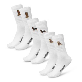 Made by Nami 3 Pairs of Funny Socks for Men and Women with Motif in Set Festival Accessories, Dachshund