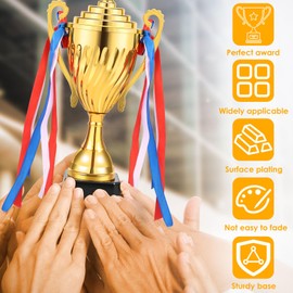 Trophy Cup Metal Gold Award Trophy Elegant Gold Award Winner Award Trophies Cup Achievement Prize Award for Kids Classroom School Rewards Sports Championships 29x13cm