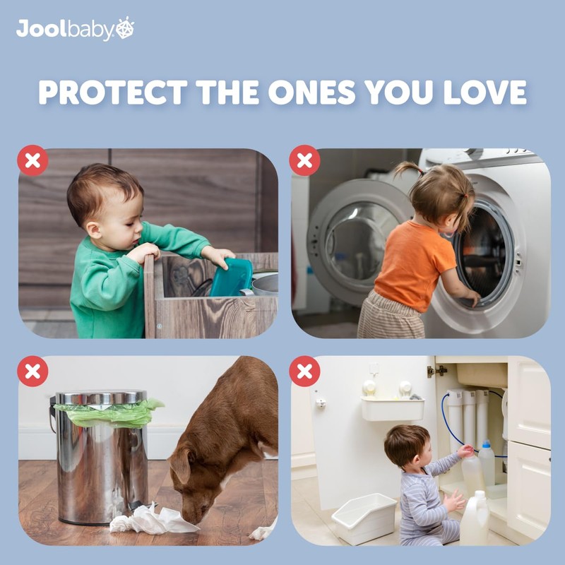 Child Safety Strap Locks (8 Pack) Baby Proof Cabinets, Drawers,