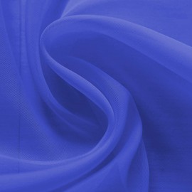 Elegant Comfort Luxury Sheer Curtains, Window Treatment Curtain Panels with Rod Pocket for Kitchen, Bedroom and Living Room (60 x 84-inches Long, Set of 2), Neon Blue