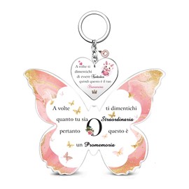 Acryl-Schild und Schilder Schlüsselanhänger 2 Stück Set A bis Z Anfangsbuchstabe 26 Alphabete Geburtstag Geschenke Weihnachten Freundin Tochter Schmetterling Erinnerung Abschlussfeier Positive Frauen