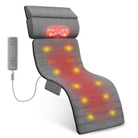 THERAZZAGGE Full Body Massage Mat, Detachable Neck Massager, Back Massager Pad, Massage Chair Full Body, 10 Vibrating Motors, 5 Massage Modes and 3 Heating Settings