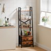 Furologee 4-Tier Ladder Shelf,Small Bookshelf with 2 Drawers,Vertical Bookcase Storage