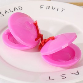 Toddmomy Pack of 12 Plastic Castanets Instrument Children's Finger Castanets Musical Percussion Toy Mini Castanets Musical Instrument Assorted Colours Castanets for Children