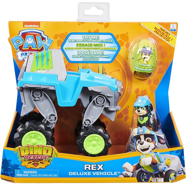 PAW Patrol, Dino Rescue Rex’s Transforming Vehicle with Mystery Dinosaur Figure