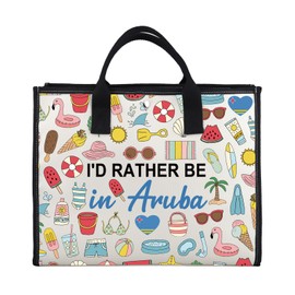 G2TUP Aruba Lover Gift I'd Rather Be in Aruba Makeup Bag Aruba Trip Cosmetic Bag Aruba Souvenirs Gift Aruba Travel Gift (Be in Aruba TT)