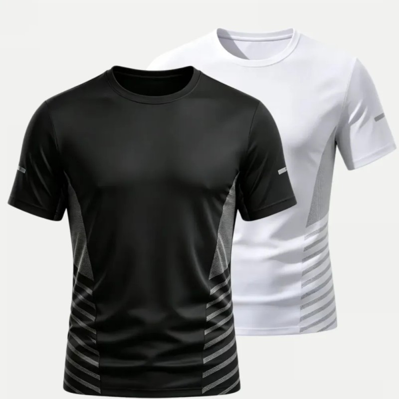 playera deportivas hombre - 2pzs Playeras Hombre Deportivas Secado Rápido