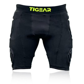 TIGEAR Defender Pro Football Soccer Goalkeeper Protective Slider Shorts (UK, Waist, 24, Yellow)
