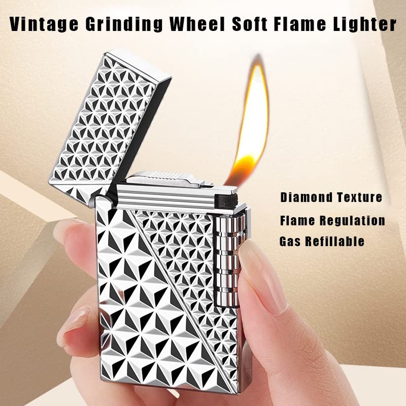 Soft Flame Metal Traditional Cigar Butane Lighter With Adjustable Flame