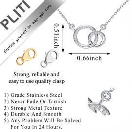 PLITI In Loving Memory Of Your Mother Sympathy Gift Memorial Gift Double Interlocking Circle Necklace For Loss Of Mother (Memory Mother nec)
