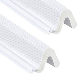 50 Feet Kerf Weather Stripping Door Seals 2P Soundproof Foam Door Seal Strips Exterior Door Frame Weatherstrips V Shaped Replacement Weather Stripping for Window Card Slot Door Sliding Door, White