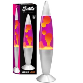Jambo 16-Inch Beautiful Liquid Motion Lamp | Entertaining for Adults and Kids (Purple with Yellow/Orange Wax, 16")