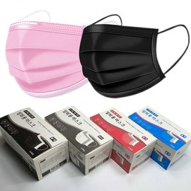 CleanUp Disposable Masks (50 Count) - Fine Dust Protection, Dental Non-Woven Fabric, Black & Pink Colors, Large, Breathable Daily Pink 2ea