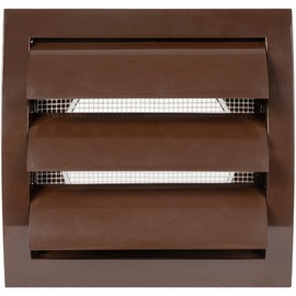 Vent Systems 4'' Inch Brown Air Vent Cover, Dryer Vents and Bathroom Exhaust Vent Pipe, Louvered Outdoor Dryer Vent Cover Opening Flap Vent, Keeps Out Insects, Birds and Rodents