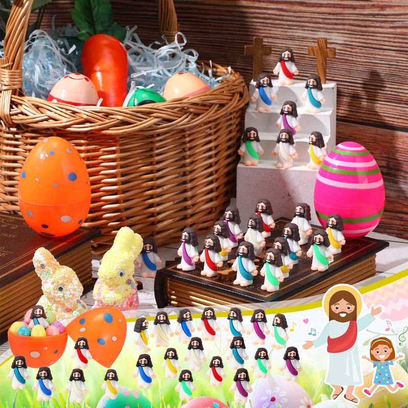 Bememo 100 Pcs Jesus Toys Original Design Mini Rubber Little