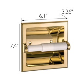 Design House 533372 Millbridge Classic Recessed Toilet Paper Holder for Bathroom Polished Brass