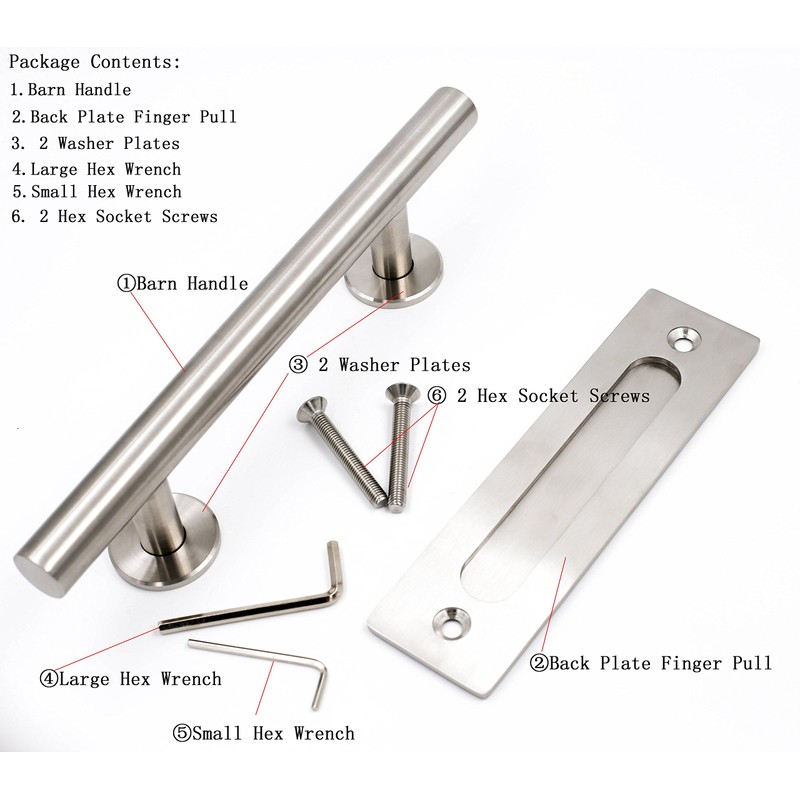 goldenwarm 12 in Sliding Barn Door Handle and Flush Pull