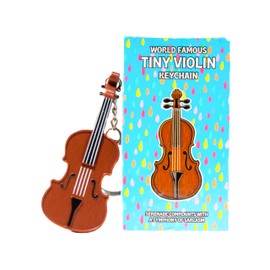 DR DINGUS World's Smallest Violin - Original Sad Music - Pocket-Sized Tiny Violin Keychain Symphony of Empathy - Plays a Touchingly Sad Song - Silly Gag Gift to Playfully Pluck Heartstrings