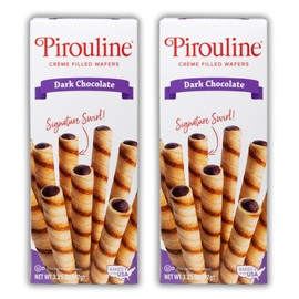 Pirouline Rolled Wafers – Dark Chocolate – Rolled Wafer Sticks, Crème Filled Wafers, Rolled Cookies for Coffee, Tea, Ice Cream, Snacks, Parties, Gifts, and More – 3.25oz Carton 2pk