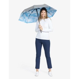 Solbari Compact Sun Protective Umbrella UPF 50+ UV Protection, Ultra-Light & Travel-Friendly, Reflective Sun Protection for Beach, Picnics, & Outdoor Festivals - Clouds - 46 inch