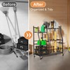 Garden Tool Organizer with Wheels for Garage, Freestanding Garage Tool