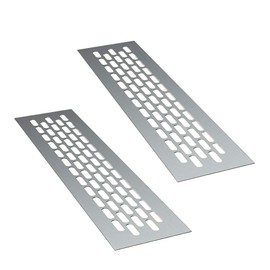sossai® Alucratis Aluminium Ventilation Grille (Pack of 2) | Rectangular - Dimensions: 24.5 x 6 cm | Colour: Aluminium | Anodised