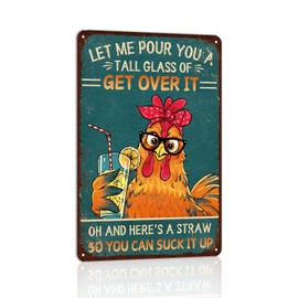 Vintage Chicken Coop Wall Decor farmhouse Metal Tin Sign Funny Chicken Sign