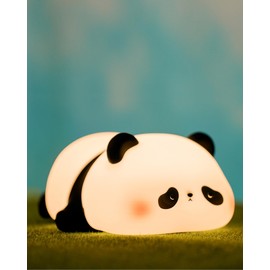 LED Cute Panda Night Light 3 Level Dimmable Nursery Night Light Squishy Silicone Night Light Rechargeable Bedside Touch Lamp for Room Decor, Cute Gifts Stuff for Boys Girls Baby Children