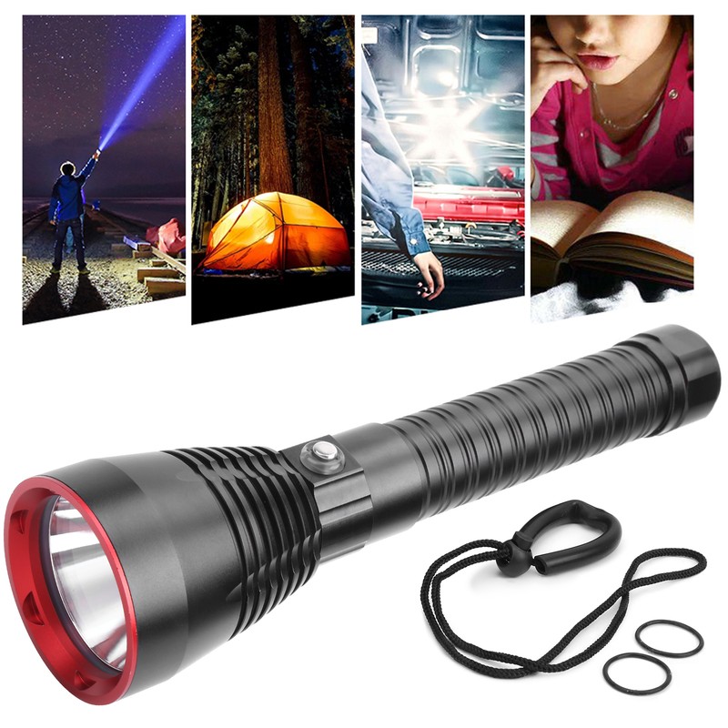 Portable LED Diving Flashlight Underwater Lighting IPX8 Waterproof Light Electric