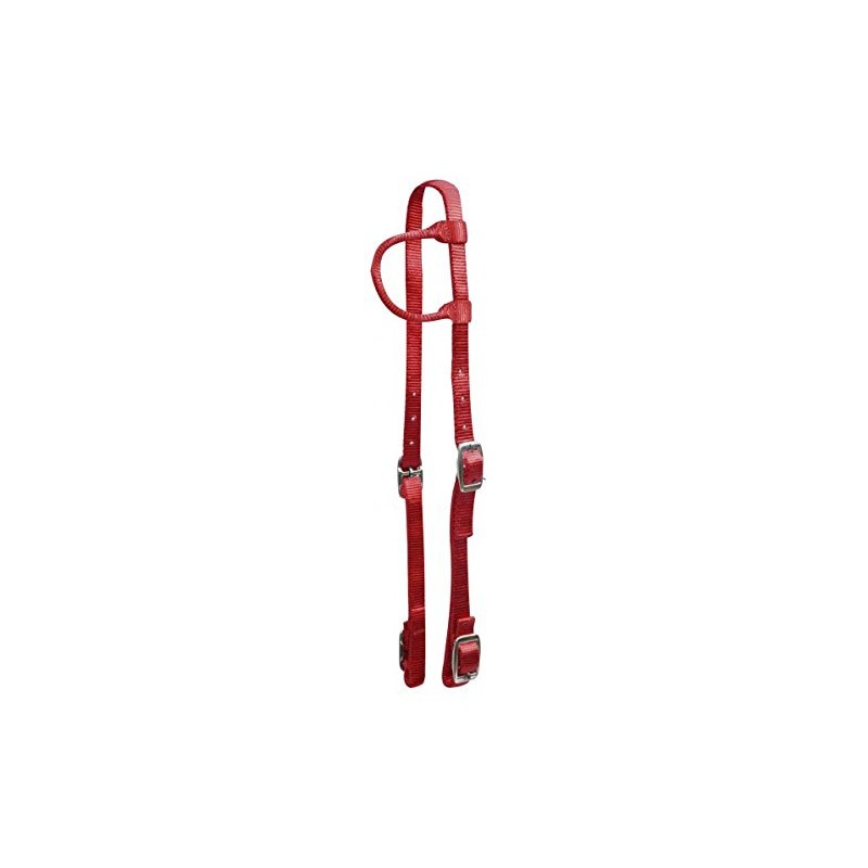 Premium Nylon Single Ear Headstall (Red)