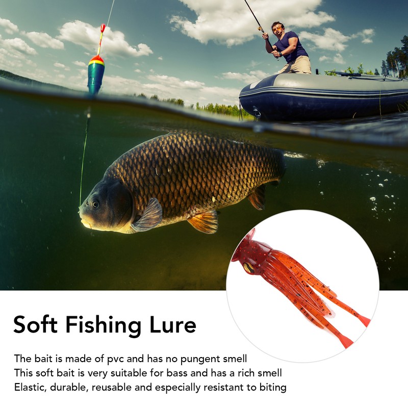 9Pcs Simulation Fishing Lures PVC Luminous Soft Fishing Baits for