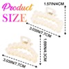 CAKURE Pearl Hair Clips White Medium Claw Clips Non Slip