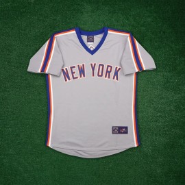 Majestic Mike Piazza 1988 New York Mets Grey Road Men's Cooperstown Throwback Jersey - M