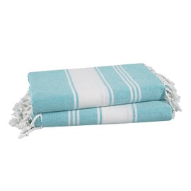 LANE LINEN LANE LINEN Beach Towel 2 Pack, Oversized Beach Towel 39"x71", Lightweight Beach Essentials for Women, Large Pool Towel, Absorbent & Quick Dry, Sand Free Beach Towel - Aqua