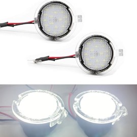 2 x LED Side Mirror Puddle Lights Lamp Assembly Compatible with Ford F150 Explorer Flex Taurus X Taurus ， Side Mirror Puddle Lamps Fit for Lincoln MKX MKT MKS 07-15 Mercury Sable 09-16 (white)