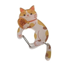BattleTim Acrylic Carabiner Charm Holder Cute Animals Bag Keychain Accessory Decor Kawaii Gift Keyring,Lucky Cat