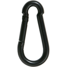 SBS Karabinerhaken 8 x 80mm | 10 Stück | Stahl verzinkt Silber | Karabiner DIN 5299 | Feuerwehrkarabiner