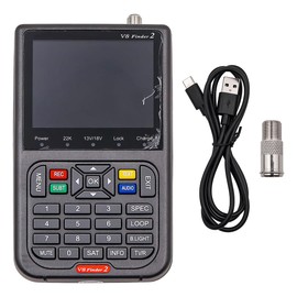 CENPEK V8 Finder2 Satellite Finder Digital Finder Meter Satellite Detection DVB-S2X Signal Receiver Decoder H.264 HD 3.5 Inch LCD For Setting Satellite Dish