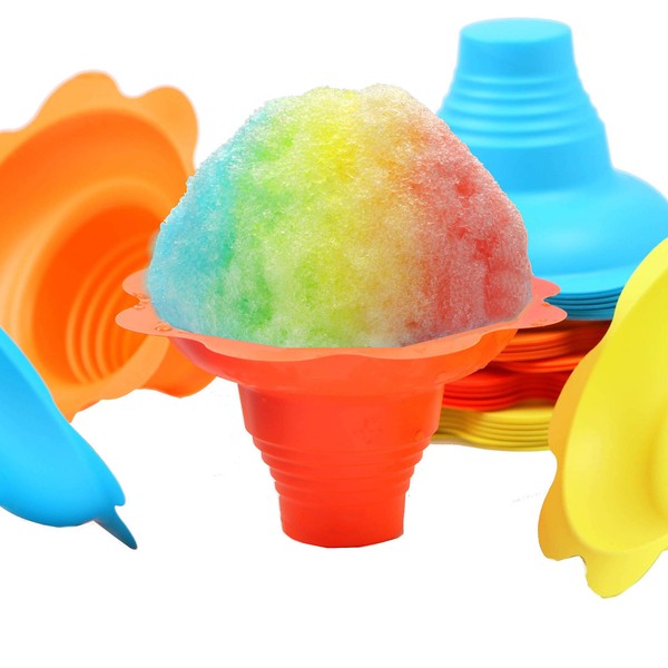 Paragon - Manufactured Fun 4-Ounce SNO-Cone Flower Drip Tray Cups, Multicolor, 100-Cup Case