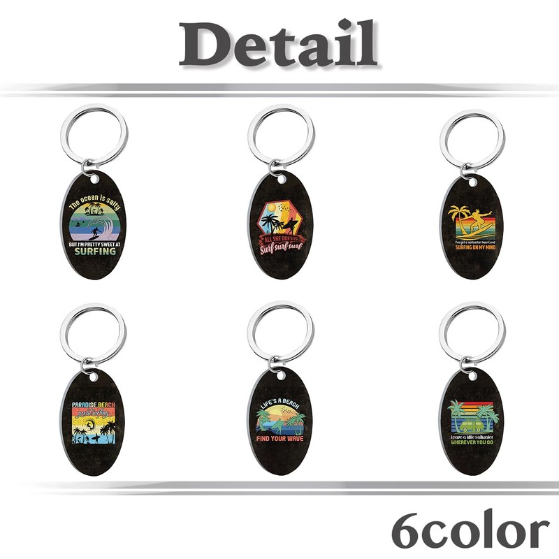 White Fang AZ364 Keychain, Surfing, Retro Design, Gift, Accessory, Men's,