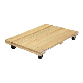 Vestil HDOS-2436-9 Solid Deck Hardwood Dolly with Hard Rubber Casters, 900 lbs Capacity, 36" Length x 24" Width x 5-1/2" Height