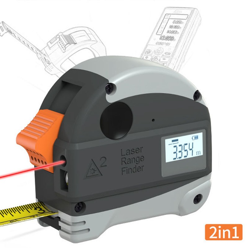 Laser Range Finder Infrared Measuring Rechargeable Tape Measure Measurement Tool